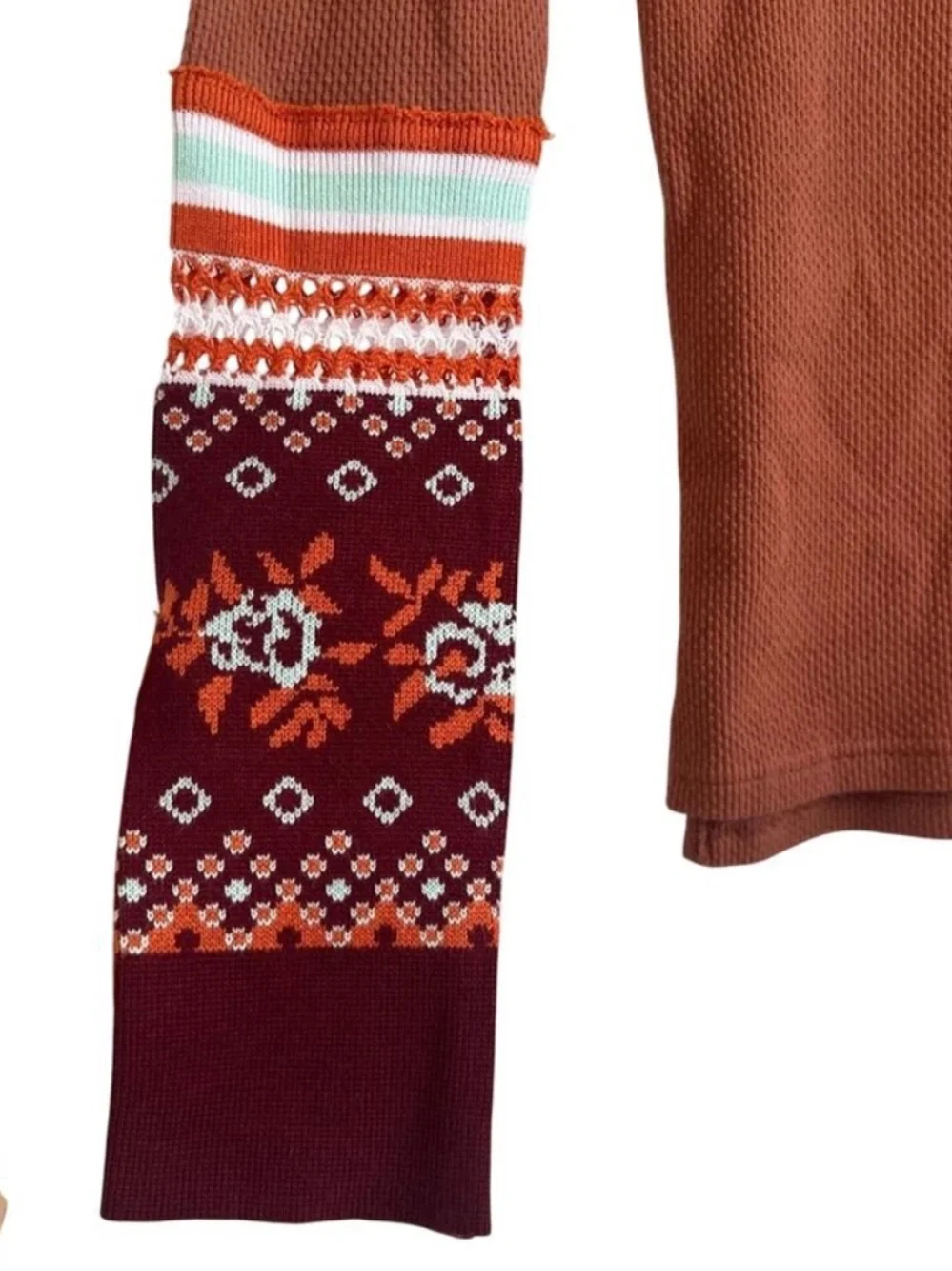 Free People Mikah Notch Neck Top Layering Cuff Autumn Combo - NWT